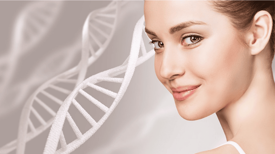 The image symbolizes the concept of 'Salmon DNA' in genetic research or biotechnology.